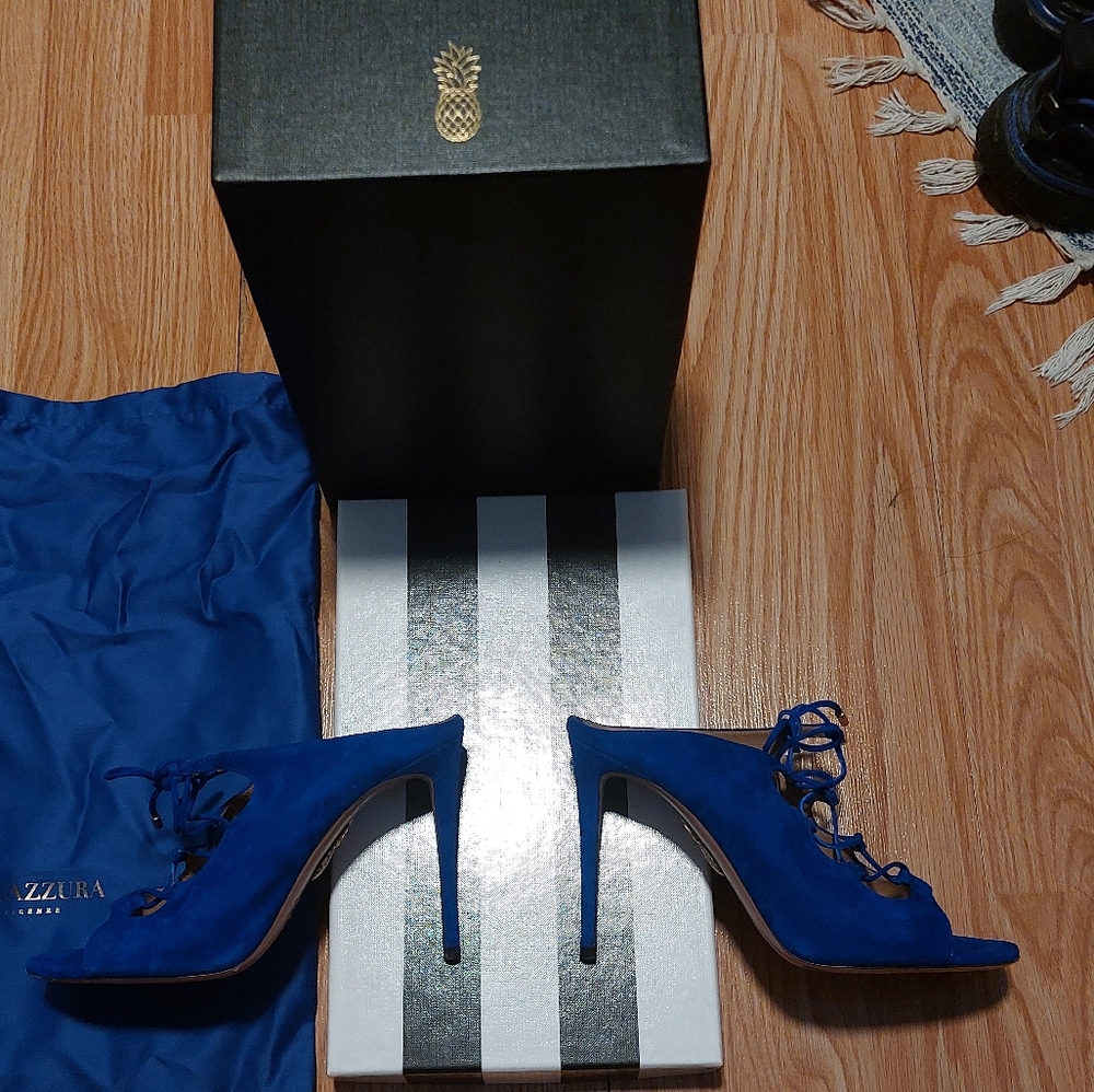 Brand New Aquazzura Royal blue Sandal heels - Picture 2 of 5